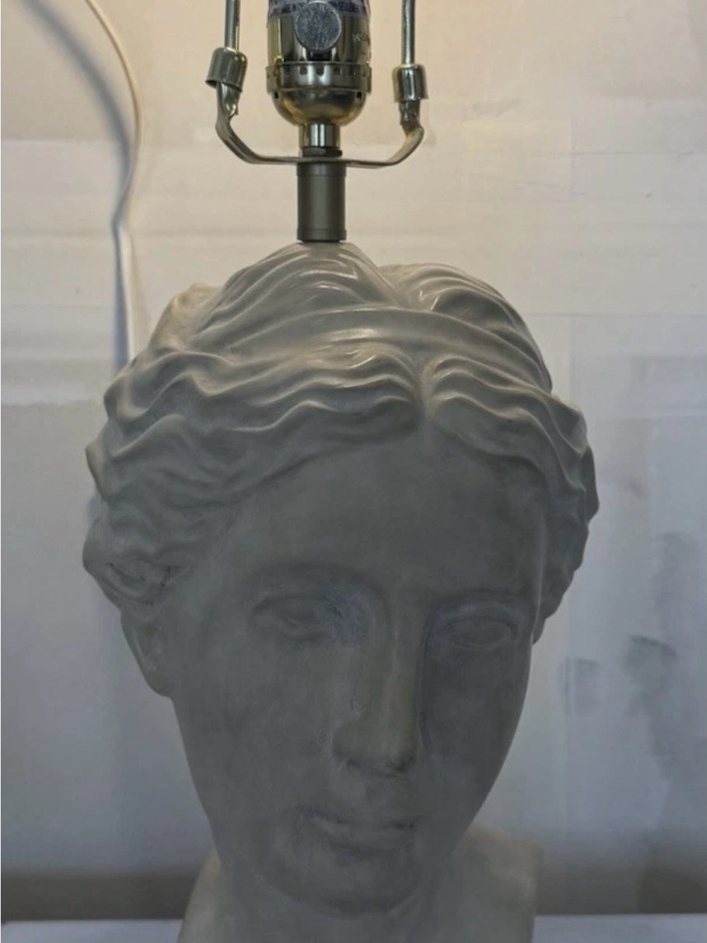Vintage Greek Goddess Head Lamp 21" H By 6”
